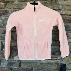 NIKE Girls Echo Pink Soft Fleece Full Zip Front Jacket LS 5 6 6X New NWT